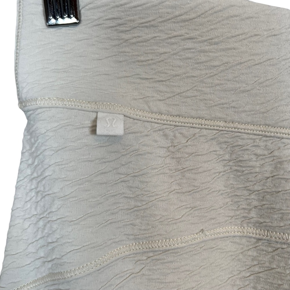 Lululemon Can You Feel The Pleat Textured Wide Leg Cropped Pant in Light Ivory 8 - Picture 8 of 13